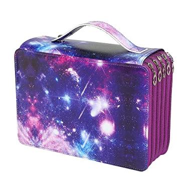 Imagem de Lbxgap Estojo de lápis portátil com estampa colorida, 250 compartimentos, organizador de lápis com embalagem prática portátil - suporte multicamadas para lápis de cor Prismacolor Crayola