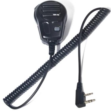 Imagem de HYS Microfone de alto-falante de ombro resistente com botão redondo para rádios Baofeng (BF-F8HP, UV-82HP, UV-5R) e Kenwood, BTECH, rádios bidirecionais Retevis - Microfone walkie talkie com som