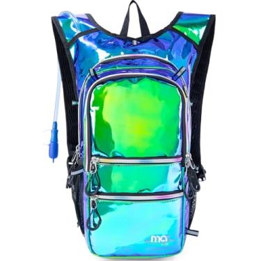 Imagem de Mubasel Gear Mochila de Hidratação com Luzes Led Bacanas, Pacote de Hidratação com Bexiga de 2 Litros, Bolsa Divertida e Colorida para Corrida, Caminhada, Escalada, Festivais de Música Urbana e Raves.