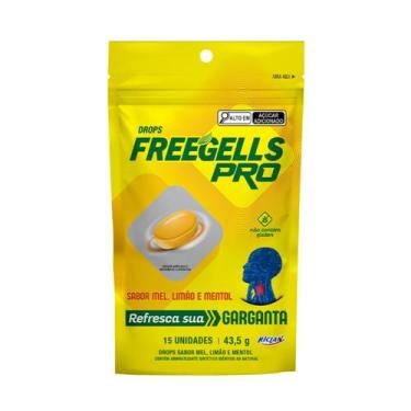 Imagem de Drops Freegells Pro Mel e Limão Bala Refresca Garganta Vegana - 15 Pas