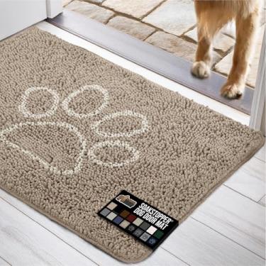 Imagem de Gorilla Grip Tapete para Cachorro, 24" x 17", Beige e Ivory, Moderno, Paw, Absorbent, Quick Dry Microfiber, Fade Resistant, Rubber Backing, Moisture Barrier, Washable, Indoor