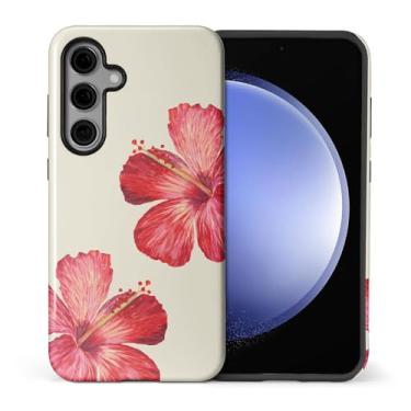 Imagem de ilikediy Capa para Samsung Galaxy S23 FE, HL2 Tropical Hibiscus Flor Híbrida 2 Camadas Capa Rígida Silicone Design Padrão Capa Protetora