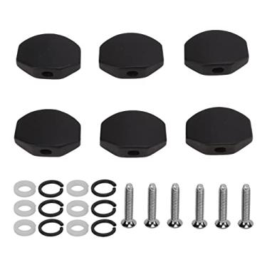Imagem de QANYEGN 6PCS Metal Big Semicircle Guitar Tuning Botões PEG, Tuning Buttle Button Heads Tinners, Máquina de Tunhadores de Guitarra para Guitarra Electric (Grande quadrado)