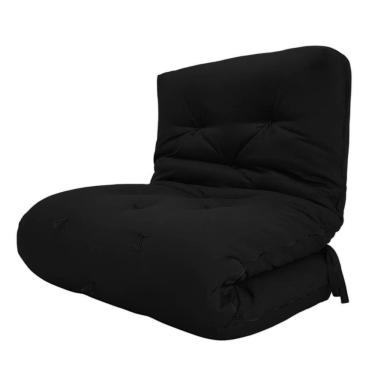 Imagem de Futon Solteiro Oriental D28 Dobrável Preto