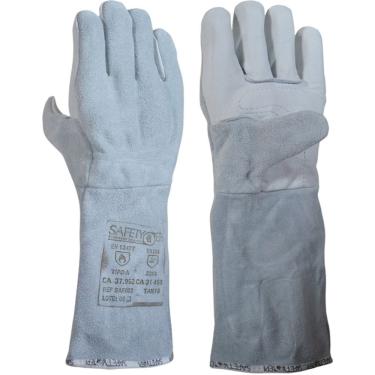 Imagem de Luva Mista de Vaqueta/Raspa Tipo Petroleira Punho 20cm Safety EPI CA 37962