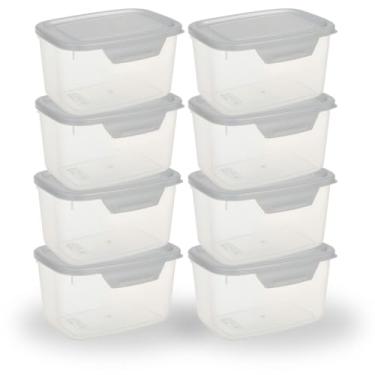Imagem de Kit 8 Potes Plásticos 500ml com Tampa Transparente e Trava – Livre de BPA, Freezer e Micro-ondas