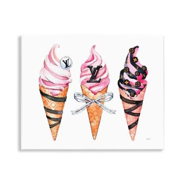 Imagem de Stupell Industries Design de arte de parede de cones de sorvete glamorosos por Amanda Greenwood, 28 x 35 cm