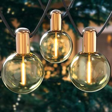 Imagem de L.A. NOVA Cordão de luzes internas, G50 com 20 lâmpadas à prova de estilhaçamento, luzes LED vintage de 6 m para decoração de quarto, filamento conectável, extensão de transformador, regulador..