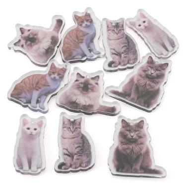 Imagem de Spritewelry Pingentes de acrílico para cães e gatos fofos para chaveiros artesanais variados adoráveis gatos cães pingentes de animais para fazer joias colar brincos, Metal não precioso, Sem Pedra