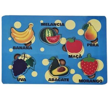 Imagem de Quebra-Cabeça Frutas Encaixe Educativo e Pedagógico em MDF - TRALALA