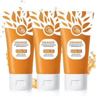 Imagem de 3 pacotes de gel esfoliante de enzimas laranja para rosto e corpo, gel esfoliante laranja esfoliante facial, esfoliante facial hidratante de limpeza profunda para todos os tipos de pele (3 peças, 255