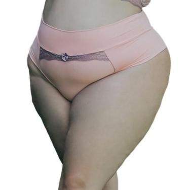 Imagem de Calcinha Cintura Alta Plus Size Renda Microfibra Fio Duplo - Sou Gata 