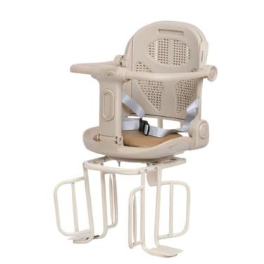 Imagem de Deep coffee,Banco traseiro da bicicleta infantil, equipado com apoios de braços, cintos de segurança e pedais Assento semi surround da bicicleta infantil com largura ajustável para todos