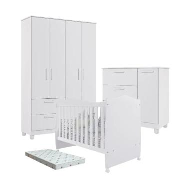 Imagem de Quarto Bebe Completo Dorabelly Juju MDF + Colchão Americano