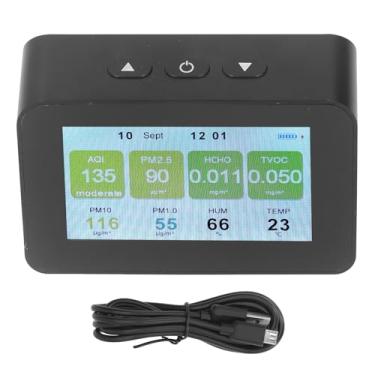 Imagem de Monitor de qualide do ar Indoor PM2.5 pm1.0 pm10 Detector de alta precisão Testador de medidores de umide de temperatura com tela LCD de 4,3 polegas para uso em casa