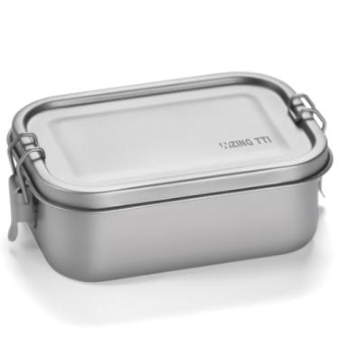 Imagem de ZING TTI Recipiente de alimentos de titânio, à prova de vazamento, portátil para viagem, trabalho e uso ao ar livre, caixa de armazenamento de metal durável, lavável na lava-louças, solução ecológica