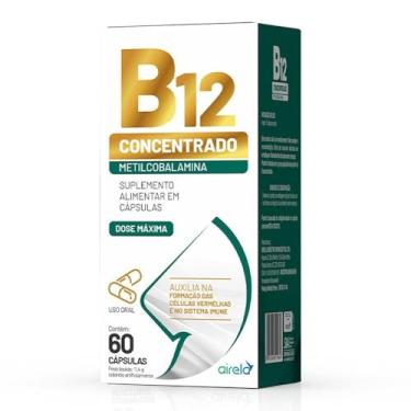 Imagem de Vitamina B12 Metilcobalamina Concentrado C/60 Cápsulas Sem Sabor Airela