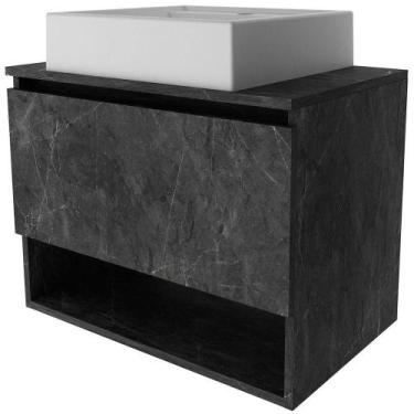 Imagem de Gabinete De Banheiro 60 Cm 1 Porta Com Cuba Valente Mármore Lunar - TE