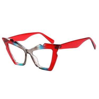 Imagem de HCHES Óculos de sol retrô femininos, vermelhos, da moda, coloridos, com lentes UV400, feminino e masculino (T22148-C9)