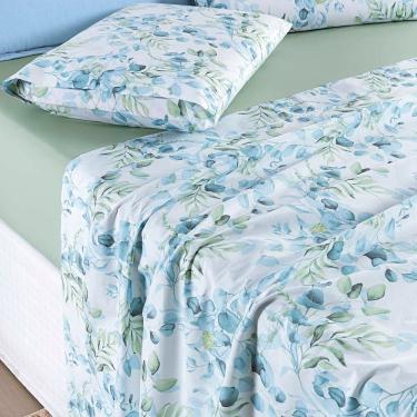 Imagem de Jogo Cama Lençol Maris Casal Padrão Percalle 200 Fios Estampado 4 Peças Forest Verde