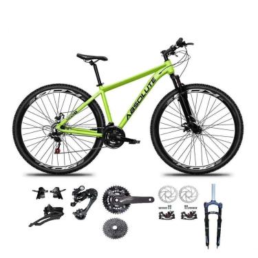 Imagem de Bicicleta Aro 29 Absolute Nero 5 Kit 2x9 Gta Sunrun Freio Disco K7 Pedivela 24-38d Garfo Com Trava Verde Tam.17