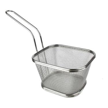 Imagem de Kit Com 6 Mini Cestinhas Inox Para Batata Frita E Porções - idea