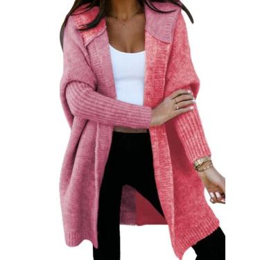 Imagem de Suéter de cardigã Astylish Oversize Tricot Color Block para mulheres