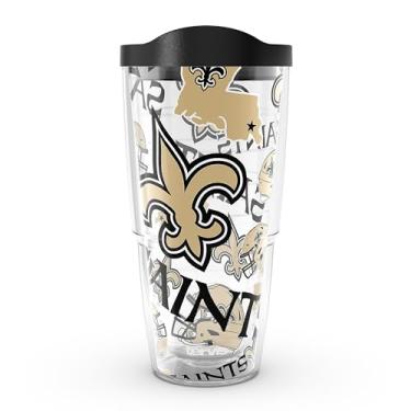 Imagem de Tervis NFL New Orleans Saints - Copo de viagem com isolamento térmico de parede dupla feito nos EUA mantém as bebidas frias e quentes, 680 g,