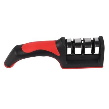 Imagem de GLOGLOW Faca de Faca de Caça Apontador de, Design Ergonômico, Aço de Cerâmica e Tungstênio, 3 Segmentos, Vermelho e Preto, Apontador de de Cozinha para Usuários da Direita e Esquerda Nan Nan