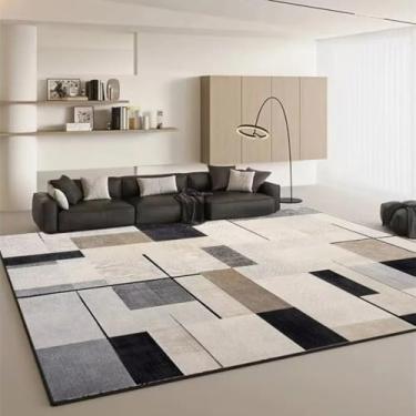 Imagem de Tapetes decorativos geométricos de luxo para sala de estar, estilo carpete, para sofás e pisos laterais, macios para quarto (60 x 90 cm (23 x 35 pol.)/hxx-250730000551)