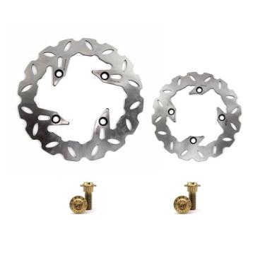 Imagem de Arashi Discos de freio dianteiros traseiros rotores com parafusos de montagem para Honda Pantheon 125 250 2003-2007, Jazz 250 2001-2004, Forza 250 2000-2004, Foresight 250 2001-2007, acessórios de