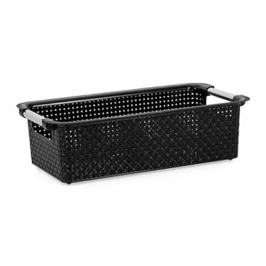 Imagem de CESTO ORGANIZADOR RATTAN PRETO 40,5x22x12cm