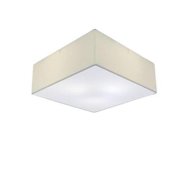 Imagem de Plafon Quadrado Md-3050 Cúpula em Tecido 40x40X12cm Branco - Bivolt - 