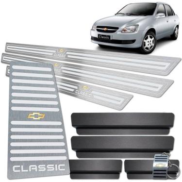 Imagem de Soleira + Descanso De Pé Prata Aço Inox Classic 2005 A 2016