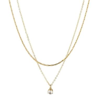 Imagem de Gmai Colares em camadas para mulheres banhados a ouro 3/4/5 peças conjunto de colar empilhável ajustável com pingente de moeda de cruz de pérola delicada ouro prata gargantilha corrente joia presente