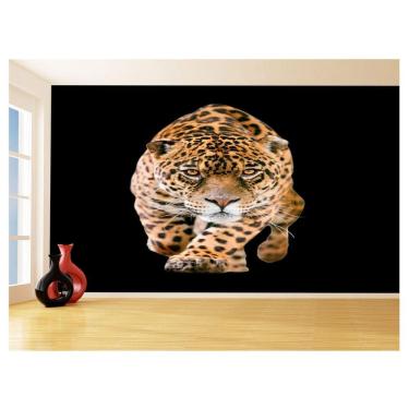 Imagem de Papel De Parede Animais Onça Caminhando Preto 3,5M Anm544