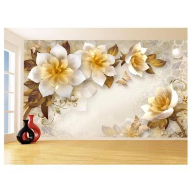 Imagem de Papel De Parede 3D Floral Textura Sala Flores 3,5M Xfl326