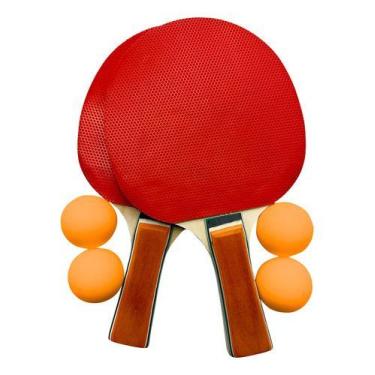 Imagem de Kit Ping Pong 2 Raquetes E 4 Bolinhas Sports Pingpong Dmtoys - DM TOYS