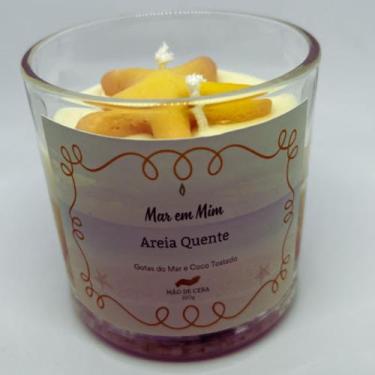 Imagem de Vela Areia Quente 220g - Gotas do Mar e Coco Tostado - Mão de Cera