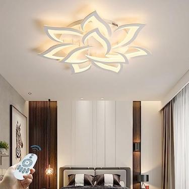 Imagem de Luminária de teto LED criativa com controle remoto e regulagem de intensidade para quarto, sala de estar, cozinha, sala de jantar, luminária interna moderna com abajur de acrílico com design