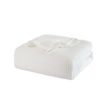 Imagem de Talasily Cobertor 100% algodão king size para cama - roupa de cama leve e respirável para todas as estações - Cobertor de trama waffle macio, lavável na máquina, Lvory, 272 x 224 cm