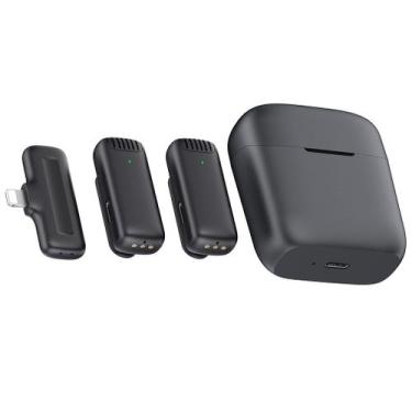 Imagem de Microfone de lapela sem fio com compartimento de carregamento - Lightb