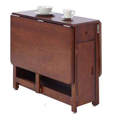 Imagem de Mesa de jantar dobrável, mesa extensível de madeira, mesa de jantar com folhas caídas, mesa de cozinha para cozinha, sala de jantar, sala de estar, restaurante (C)