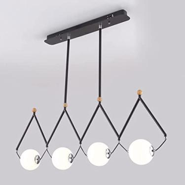 Imagem de Candelabros pretos iluminação balão de vidro candeeiros suspensos de teto luz de três tons de 48 W candeeiro pendente linear de meados do século para sala de estar sala de jantar quarto cozinha