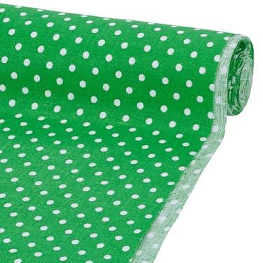 Imagem de FINGERINSPIRE 99 x 160 cm, tecido acolchoado de bolinhas, tecido de algodão poli com estampa de bolinhas, tecido de retalhos de algodão verde-limão, costura para artesanato feito à mão, suprimentos de