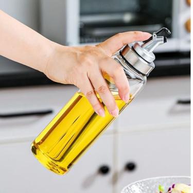 Imagem de Galheteiro de Vidro Borossilicato 500ml – Dispenser para Azeite e Óleo com Bico Dosador e Escala de Medição