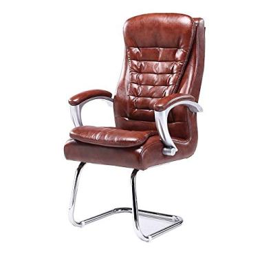 Imagem de Computador com encosto alto de couro PU arco de escritório estilo corrida de pés almofada dupla computador ergonômico para escritório sala de reuniões