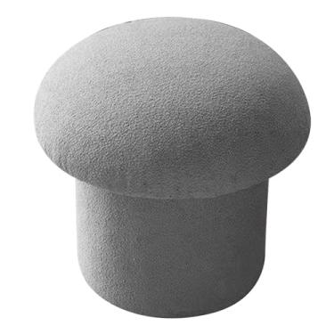 Imagem de Xcello Banqueta para os pés, banqueta simples e moderna de madeira de pinho, banqueta redonda versátil e macia descanso para os pés para decoração de casa (G-cinza)