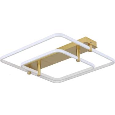 Imagem de Plafon listo led quadrado 58cmx58cm branco e dourado - SkyLigth