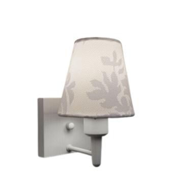 Imagem de Arandela Quadrada Md-2034 Branco Cúpula em Tecido Cone Renda Branco - Bivolt